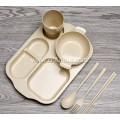 6-Pieces PP Wheat Straw Children Tableware Set
